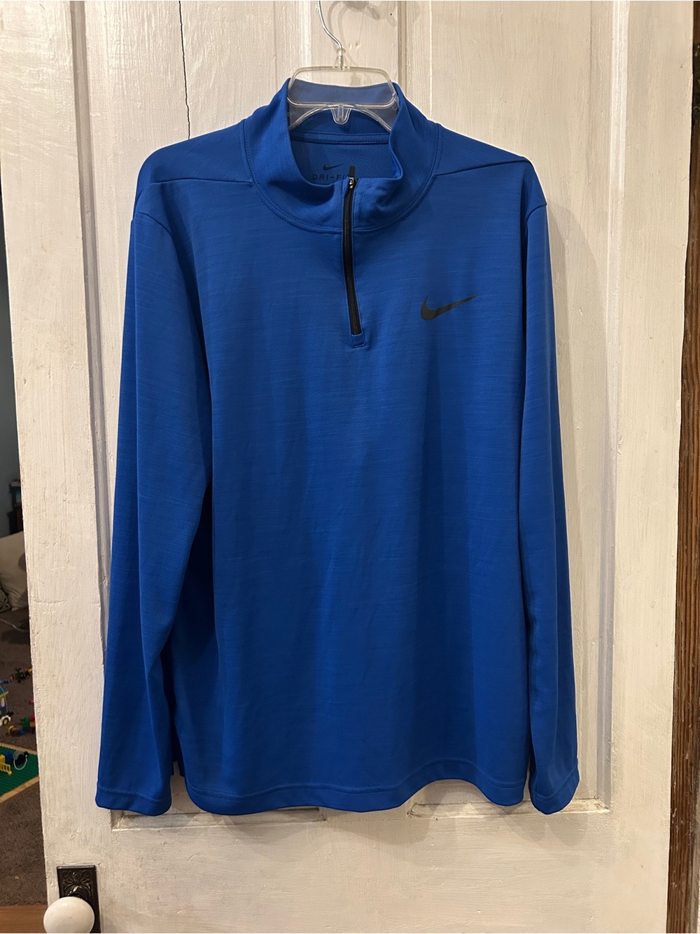 Nike Dri-Fit Breathe Training Shirt 1/4 Zip Blue Men's Size L